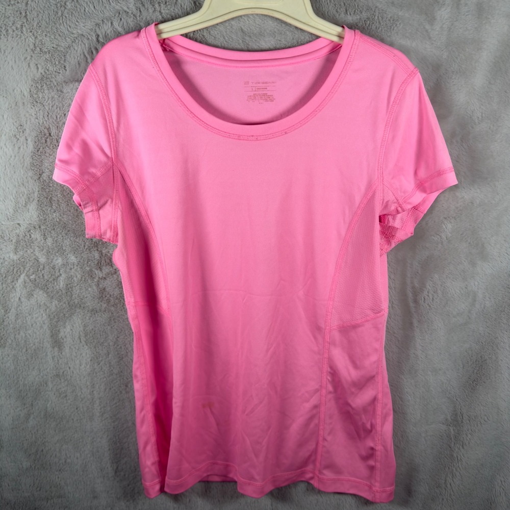 Tek Gear Womens Pink Short Sleeve Activewear Performance T-Shirt Size L‎